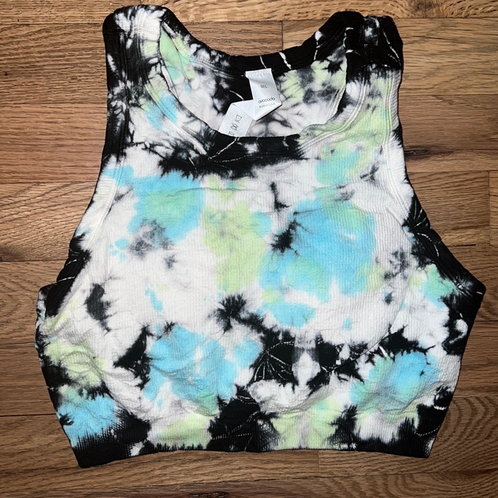 Avocado Tie-Dye Sports Bra - Black, Blue, Green, White